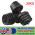 US EU STOCK 1 Pair 30kg Dumbbell Weight Set Adjustable Solid Fitness Dumbbell Barbell Set Gym Exercise Training Mancuernas